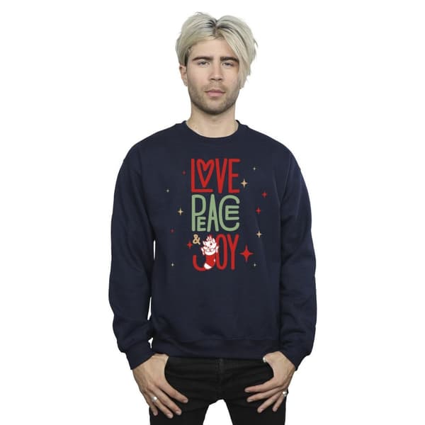 Disney Mens The Aristocats Marie Love Peace Joy Sweatshirt