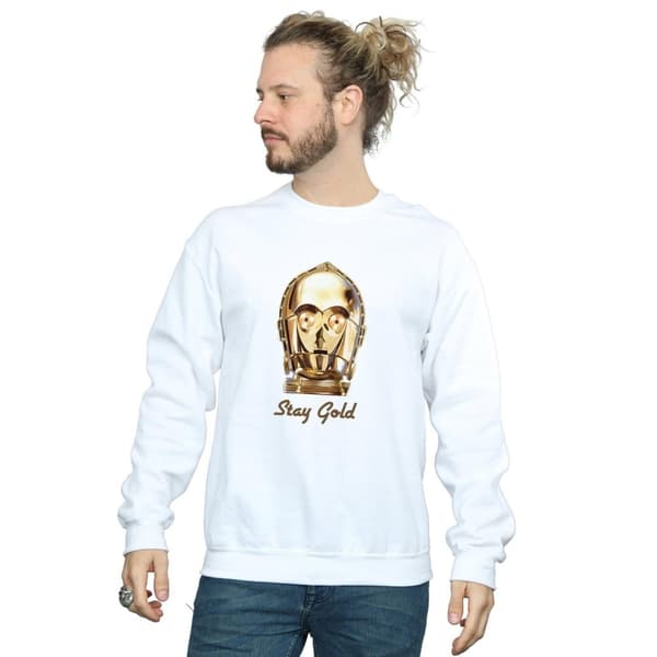 Star Wars Mens The Rise Of Skywalker C-3PO Stay Gold Sweatshirt