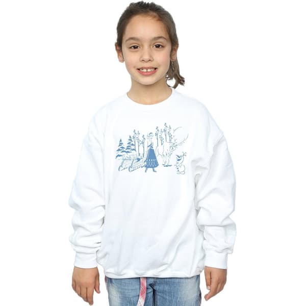 Disney Girls Frozen Anna Sven And Olaf Sweatshirt