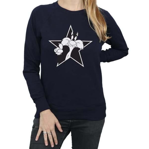 Looney Tunes Womens/Ladies Sylvester Mono Star Sweatshirt