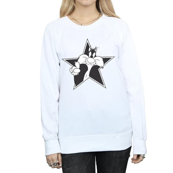 Looney Tunes Womens/Ladies Sylvester Mono Star Sweatshirt