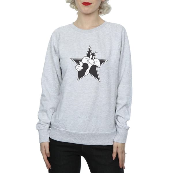 Looney Tunes Womens/Ladies Sylvester Mono Star Sweatshirt