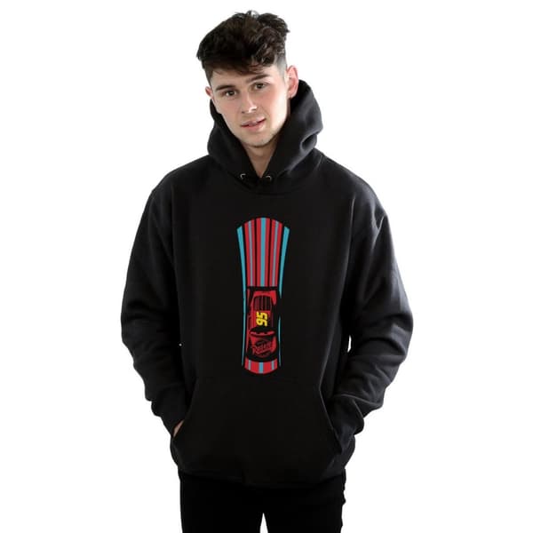 Disney Mens Cars Lightning McQueen Stripes Hoodie