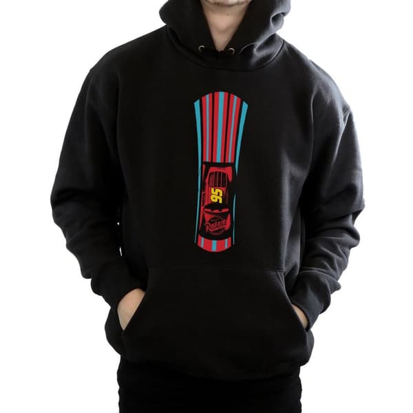 Disney Mens Cars Lightning McQueen Stripes Hoodie