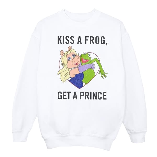 Disney Mens The Muppets Kiss A Frog Sweatshirt White S