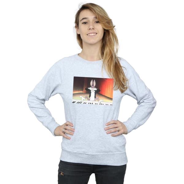 Looney Tunes Womens/Ladies Bugs Bunny Playing Piano Sweatshirt