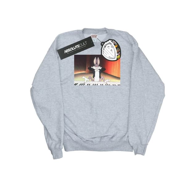 Looney Tunes Womens/Ladies Bugs Bunny Playing Piano Sweatshirt
