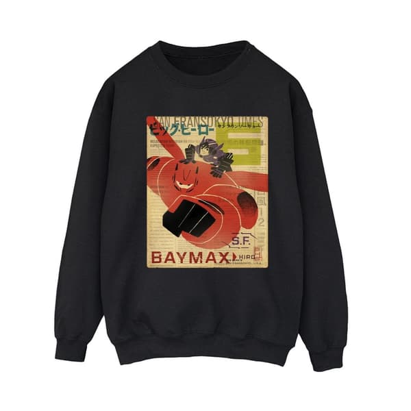 Disney Womens/Ladies Big Hero 6 Baymax Flying Baymax Newspaper Sweatshirt