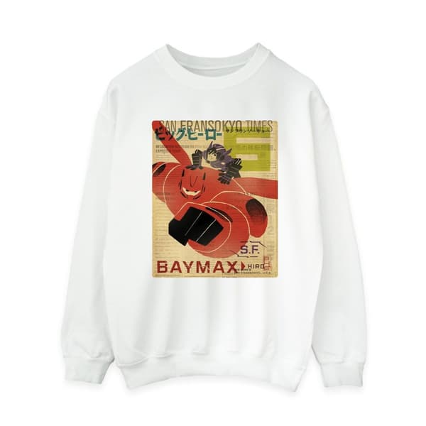 Disney Dam/kvinnor Big Hero 6 Baymax Flying Baymax Newspaper Sweatshirt