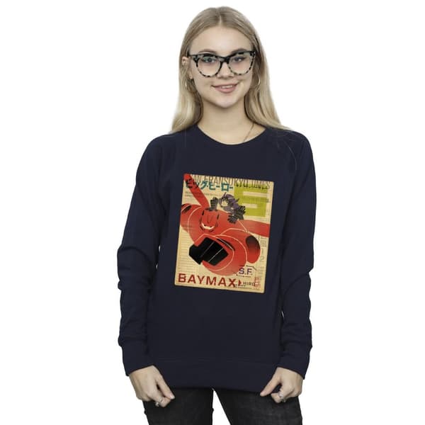 Disney Dam/kvinnor Big Hero 6 Baymax Flying Baymax Newspaper Sweatshirt