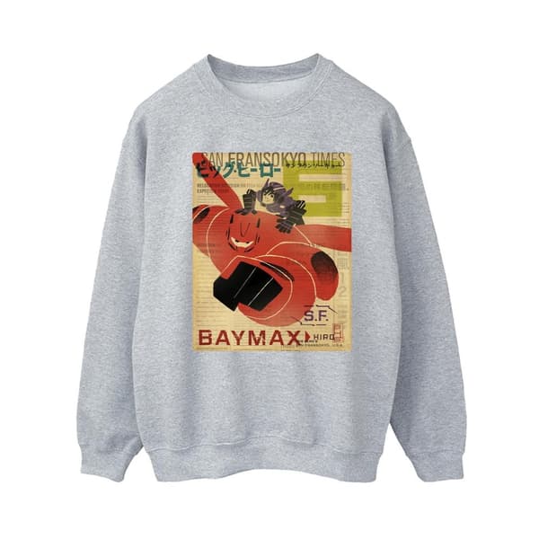 Disney Dam/kvinnor Big Hero 6 Baymax Flying Baymax Newspaper Sweatshirt