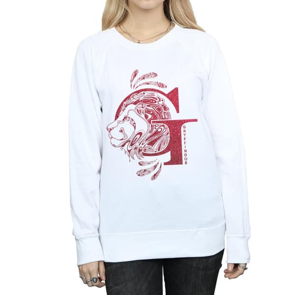 Harry Potter Gryffindor Glitter Sweatshirt för kvinnor/damer
