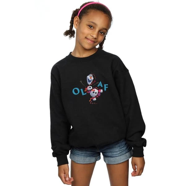 Disney Girls Frozen 2 Olaf Leaf Jump Sweatshirt
