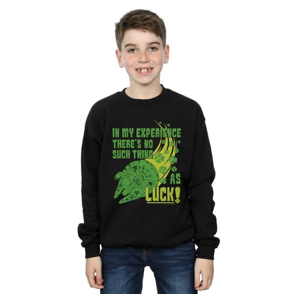 Star Wars Boys Millennium Falcon Shamrock Luck Sweatshirt