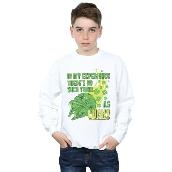 Star Wars Boys Millennium Falcon Shamrock Luck Sweatshirt