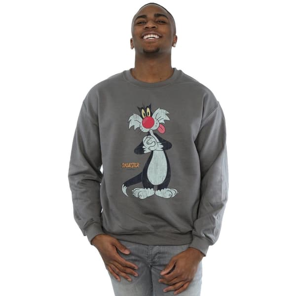 Looney Tunes Mens Sylvester Distressed Sweatshirt