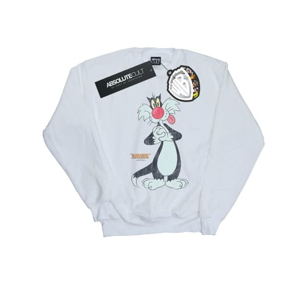 Looney Tunes Mens Sylvester Distressed Sweatshirt