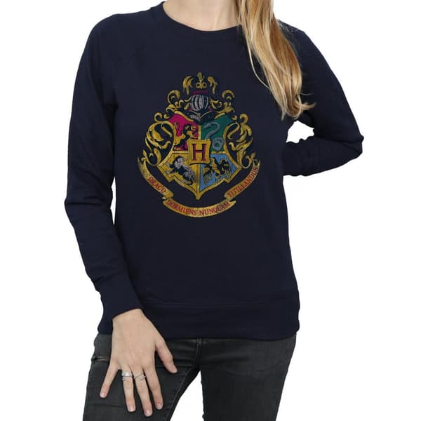 Harry Potter Dam/Tjej Hogwarts Distressed Crest Sweatshirt