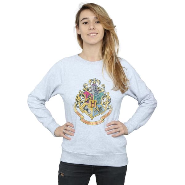 Harry Potter Dam/Tjej Hogwarts Distressed Crest Sweatshirt