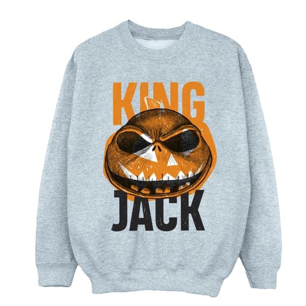Disney Mens The Nightmare Before Christmas King Jack Sweatshirt Sports Grey M