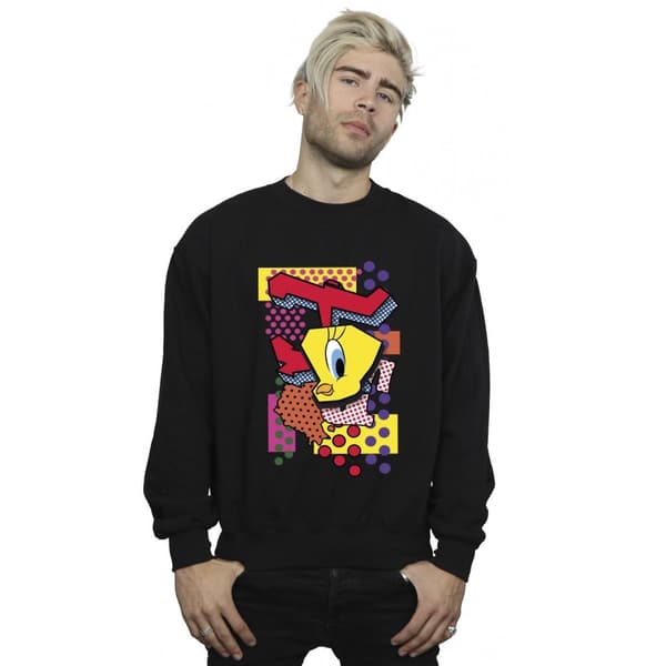 Looney Tunes Mens Tweety Pop Art Sweatshirt