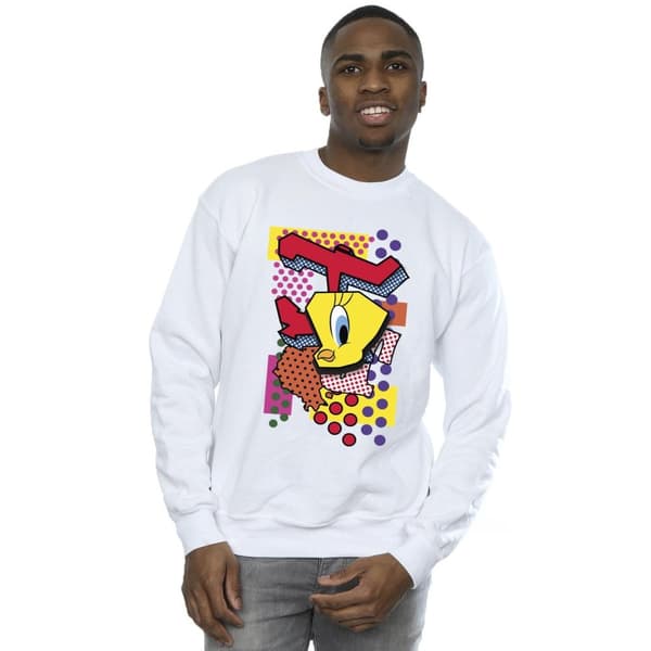 Looney Tunes Mens Tweety Pop Art Sweatshirt