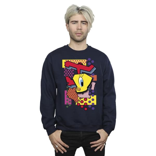 Looney Tunes Mens Tweety Pop Art Sweatshirt