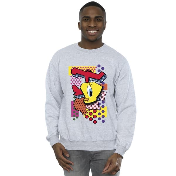 Looney Tunes Mens Tweety Pop Art Sweatshirt