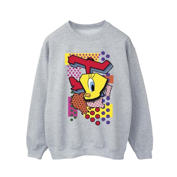 Looney Tunes Mens Tweety Pop Art Sweatshirt