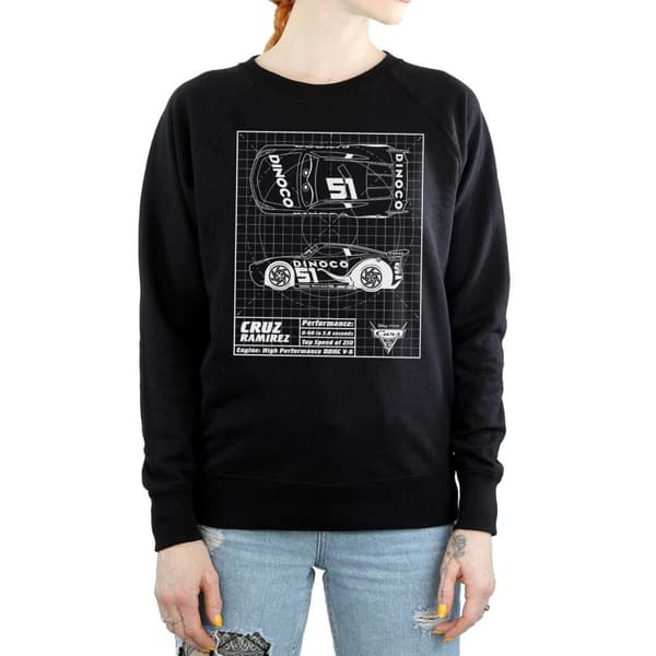 Disney Dam/Tjej Cars Cruz Ramirez Blueprint Sweatshirt