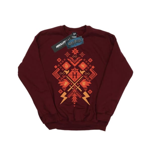 Harry Potter Boys Christmas Fair Isle Sweatshirt Burgundy 5-6 Years