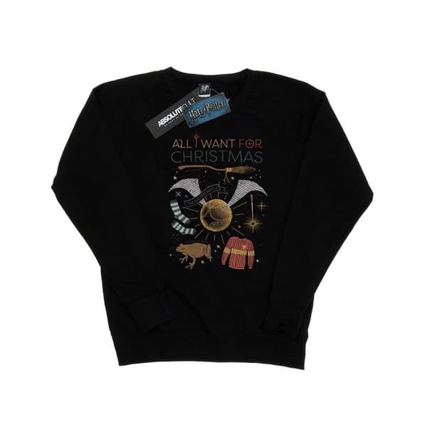 Harry Potter Womens/Ladies All I Want For Christmas Sweatshirt Black M