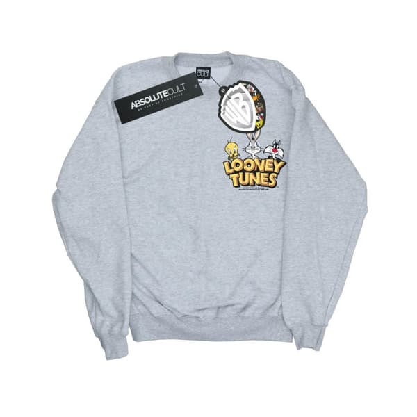 Looney Tunes Girls Group Faux Pocket Sweatshirt Sports Grey 5-6 Years