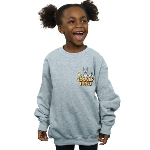 Looney Tunes Girls Group Faux Pocket Sweatshirt