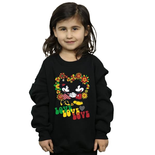 Disney Girls Mickey And Minnie Mouse Hippie Love Sweatshirt