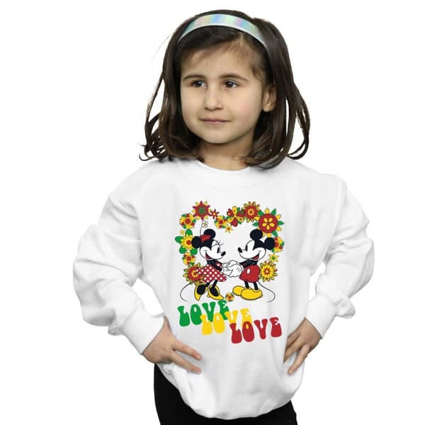 Disney Girls Mickey And Minnie Mouse Hippie Love Sweatshirt