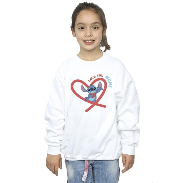 Disney Girls Lilo & Stitch Love You Mum Sweatshirt