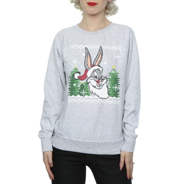 Looney Tunes Womens/Ladies Bugs Bunny Christmas Fair Isle Sweatshirt