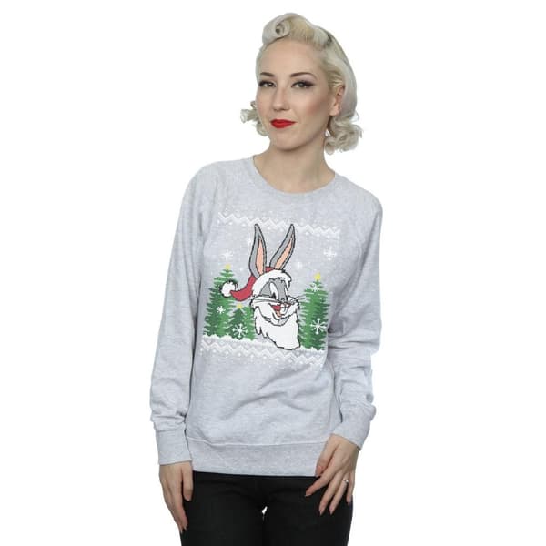 Looney Tunes Womens/Ladies Bugs Bunny Christmas Fair Isle Sweatshirt