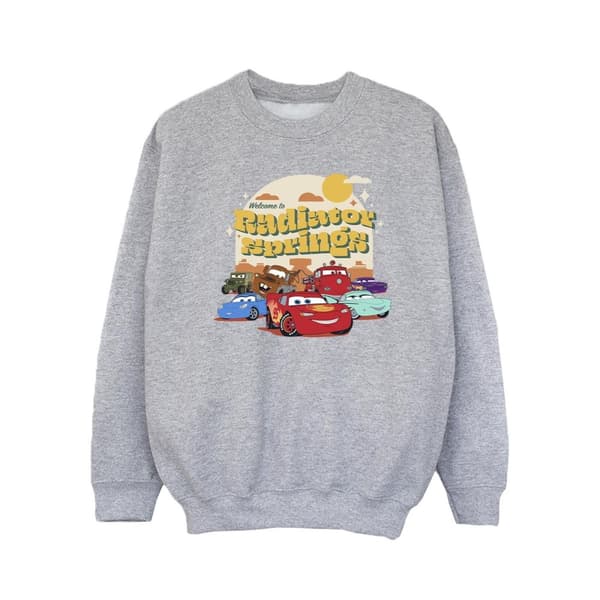 Disney Girls Cars Radiator Springs Group Sweatshirt Sports Grey 3-4 Years