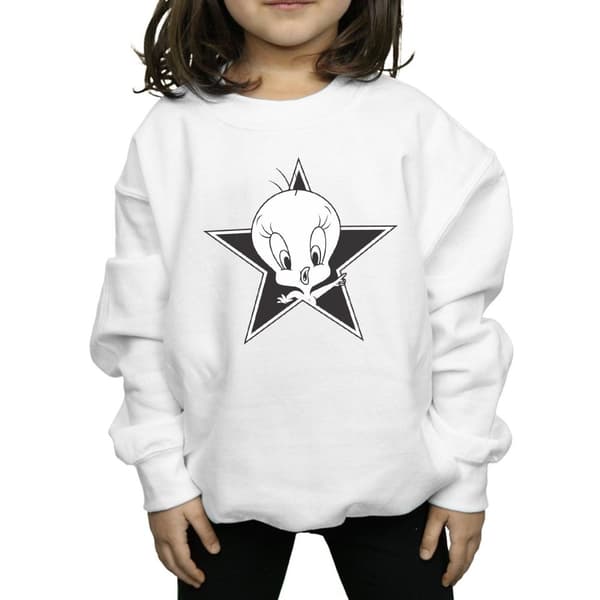Looney Tunes Girls Tweety Pie Mono Star Sweatshirt
