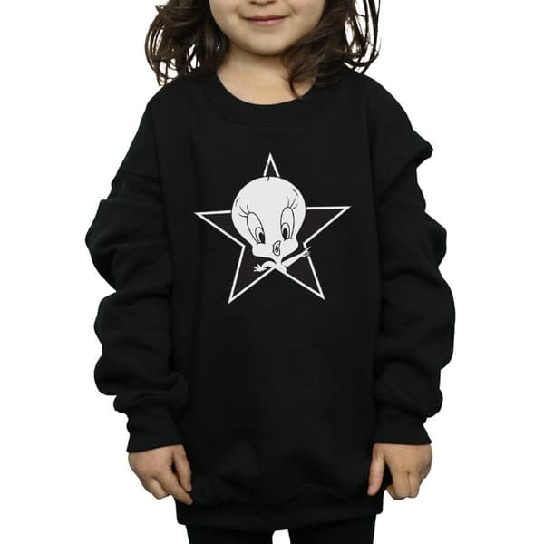 Looney Tunes Girls Tweety Pie Mono Star Sweatshirt
