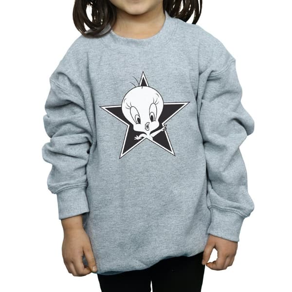 Looney Tunes Girls Tweety Pie Mono Star Sweatshirt