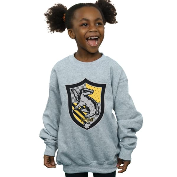 Harry Potter Girls Hufflepuff Crest Flat Sweatshirt