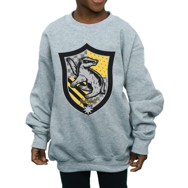 Harry Potter Girls Hufflepuff Crest Flat Sweatshirt