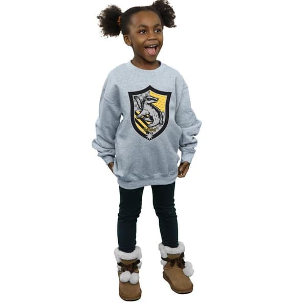 Harry Potter Girls Hufflepuff Crest Flat Sweatshirt