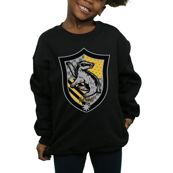 Harry Potter Girls Hufflepuff Crest Flat Sweatshirt