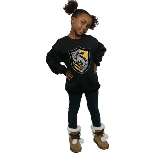 Harry Potter Girls Hufflepuff Crest Flat Sweatshirt