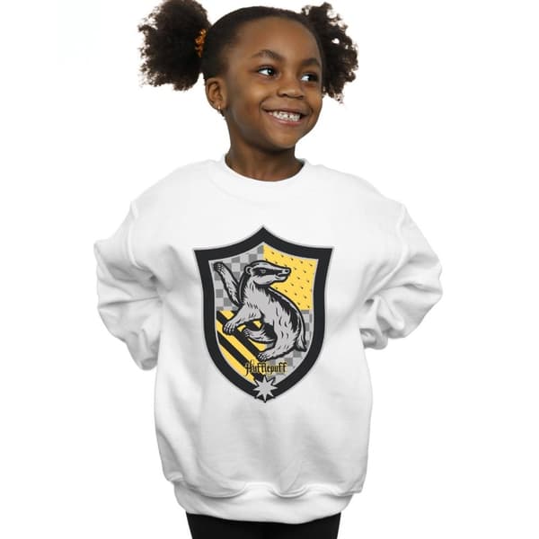 Harry Potter Girls Hufflepuff Crest Flat Sweatshirt