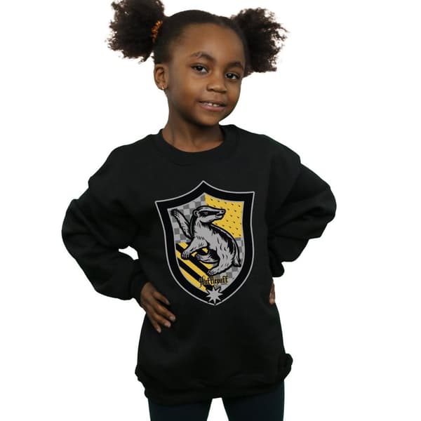 Harry Potter Girls Hufflepuff Crest Flat Sweatshirt